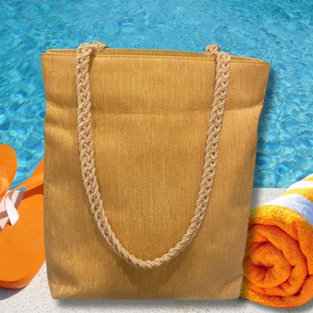 BECHAMEL | Gold Fabric Tote | New with Tags